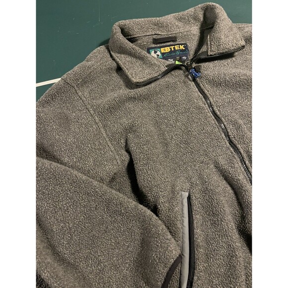 VINTAGE Eddie Bauer EBTEK Full Zip Fleece Heavyweight Jacket Coat LARGE Gray - Picture 4 of 8